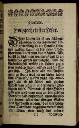 Vorrede. Hochgeehrtester Leser