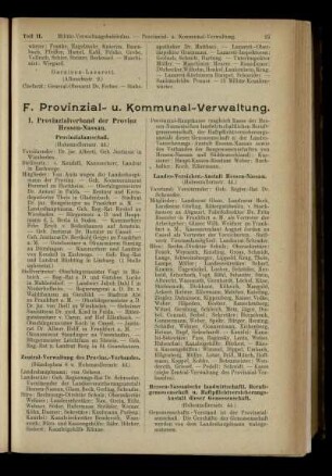 Provinzial- u. Kommunal-Verwaltung