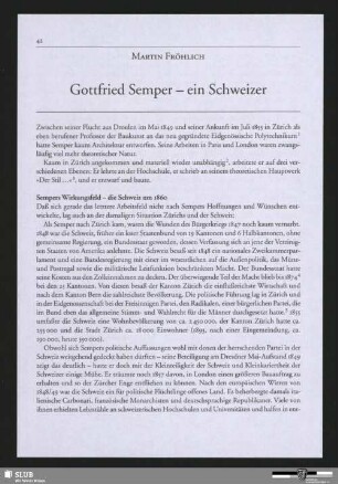 Gottfried Semper - ein Schweizer