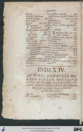 Index IV. Autores Nonnulli ...
