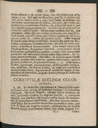Corruptelae Ecclesiae Colossensis.