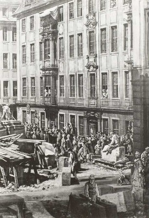 Die Trümmer der ehem. Kreuzkirche zu Dresden