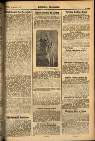 Zweite Ausgabe vom Donnerstag, den 17. November 1938.