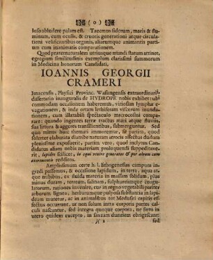 Facvltatis Medicae Decani Io. Hadriani Slevogtii ... Invitatio Ad Dissertationem Inavgvralem De Hydrope : Cvi Historia Eqvi Lapidicaci Praemittitvr