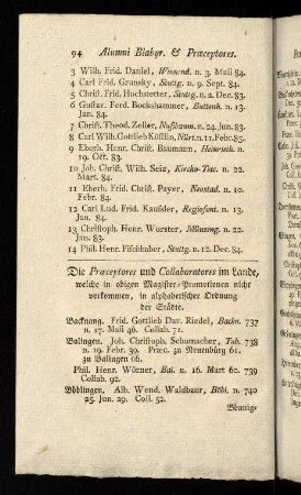 94-98, Die Praeceptores und Colloboratores im Lande