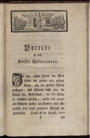 Vorrede an den Kaiser Valentinian