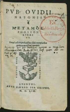 Metamorphoses Libri XV.