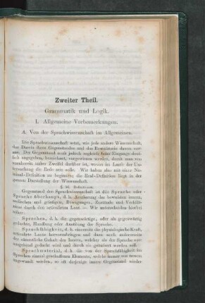 Zweiter Theil. Grammatik und Logik