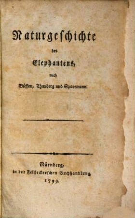 Naturgeschichte des Elephanten