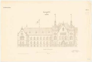 Regierungsgebäude, Osnabrück: Aufriss Ansicht vom Kanzlerwall 1:100