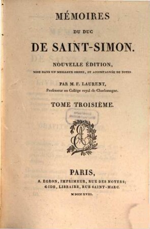Mémoires du duc de Saint-Simon. 3
