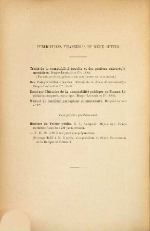Le trésor public pendant la guerre de 1870-1871
