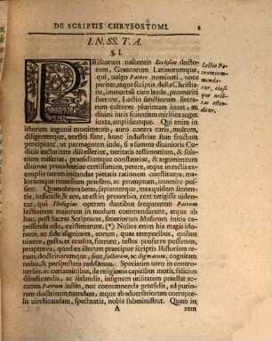 Avspiciis Rectoris Magnificentissimi Serenissimi Principis Ac Domini, Dn. Friderici Avgvsti, Principis Regii, Et Elect. Sax. Heredis, De Scriptis Chrysostomi