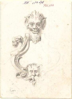 Walther, Conradin; u. a. Deutschland; Italien; Sammlung Conradin Walther: Band IV, Nr. 143 - 188 (fol. 125 - 168) - Türklopfer (Ansicht)