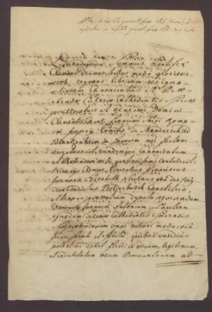 Procuratorium des Clemens Vinzenz von der Heyden gen. Belderbusch für den Sexpräbendar Johann Anton Lautern.