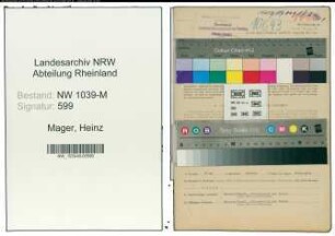Entnazifizierung Heinz Mager , geb. 26.07.1916 (Angestellter)