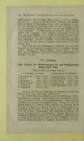 X. Zeitraum. Vom Beginne der Kirchentrennung bis zum dreißigjährigen Kriege 1517-1618