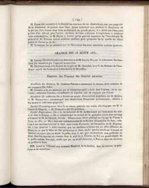 Séance Du 25 Aout 1832