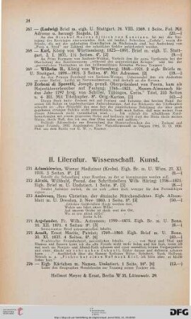 II. Literatur. Wissenschaftl. (Nr. 271-485)