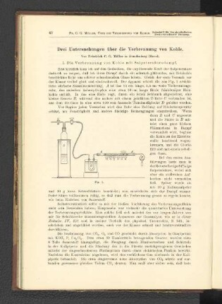 Drei Untersuchungen über die Verbrennung von Kohle.