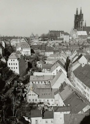 Burgstraße : Meißen, Blick vom Turm der Frauenkirche nach Norden gegen den Burgberg mit Dom