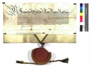 Kaiser Ferdinand belehnt Schenk Christof mit dem Erbschenkenamt.