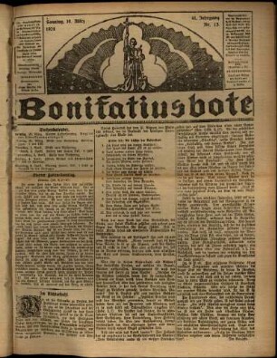 Erste Ausgabe vom Sonntag, den 30. März 1924.