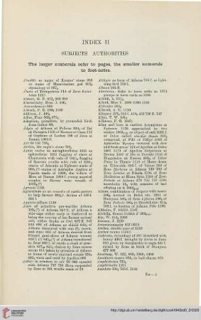 Index II: Subjets – Authorities