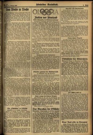 Zweite Ausgabe vom Montag, den 17. Februar 1936.