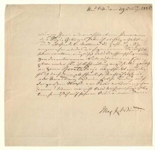 Eigenhändiger Brief mit Unterschrift