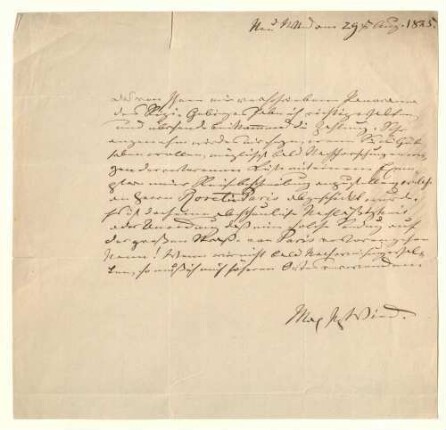 Eigenhändiger Brief mit Unterschrift
