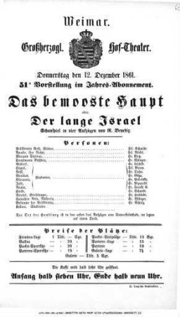 Das bemooste Haupt oder: Der lange Israel