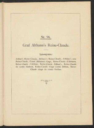 Nr. 94. Graf Althann's Reine-Claude