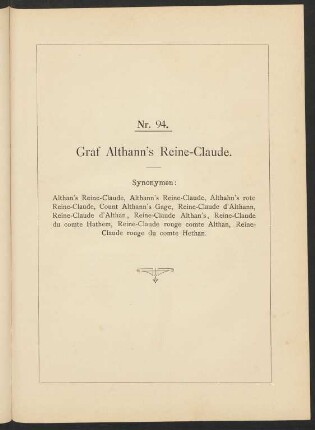 Nr. 94. Graf Althann's Reine-Claude