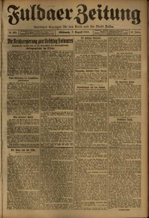 Ausgabe vom Mittwoch, den 02. August 1922.