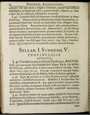 Syllab. I. Synodus. V. Provincialis Achaica