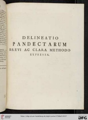 Delineatio Pandectarum brevi ac clara Methodo Expressa