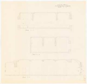 Evangelisches Diakonissenkrankenhaus Bethanien, Berlin-Kreuzberg Umbau. Schwesternspeisesaal: Speisesaal Schnitt 1:50 (Lichtpause von Inv.Nr. 36628)