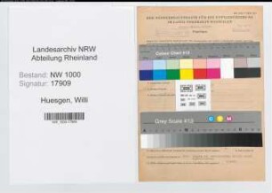 Entnazifizierung Willi Huesgen, geb. 14.08.1918 (Kaufm.Angest.)