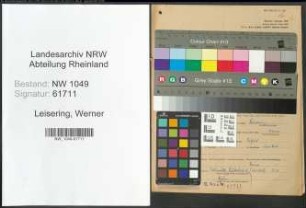 Entnazifizierung Werner Leisering , geb. 15.12.1904 (Arbeiter)