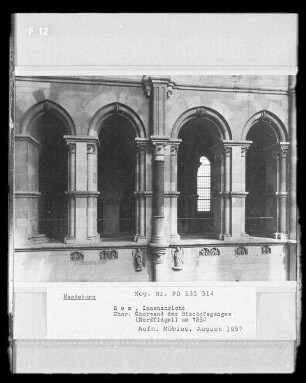 Magdeburg, Dom St. Mauritius und St. Katharina, Innenaufnahme, Chor : Chorwand des Bischofsganges (Nordflügel), um 1230