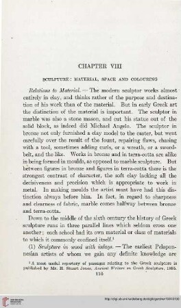 Chapter VIII: Sculpture: Material, space and colouring