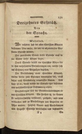 Dreizehntes Gespräch. Von der Sprache.