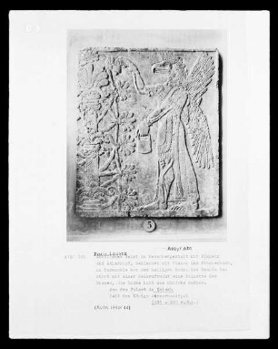 Göttlicher Geist mit zwei Flügeln und Adlerkopf, Relief aus dem Palast von Kalakh