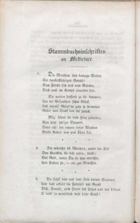 Stammbuchsinschriften an Mediciner.