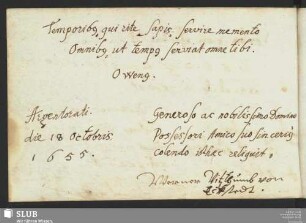 Bl. 142v: Werner Vitzthum von Eckstedt. Straßburg, 1655.