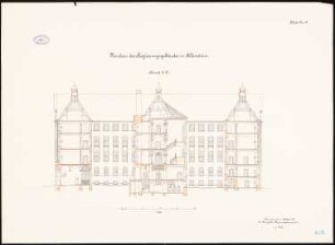 Regierungsgebäude, Allenstein: Schnitt 1:100