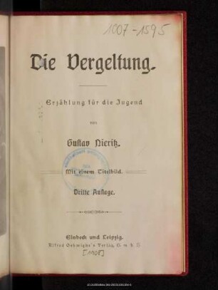 Die Vergeltung : Erzählung für die Jugend