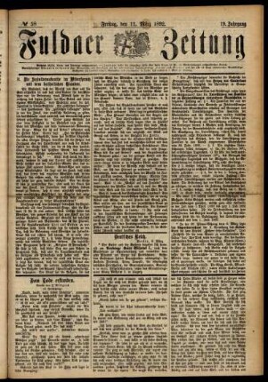 Ausgabe vom Freitag, den 11. März 1892.