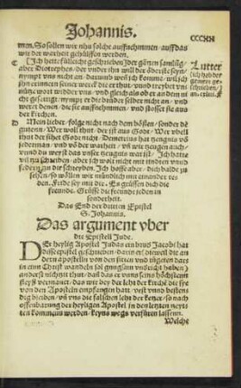 Das argument uber die Epistell Jude.